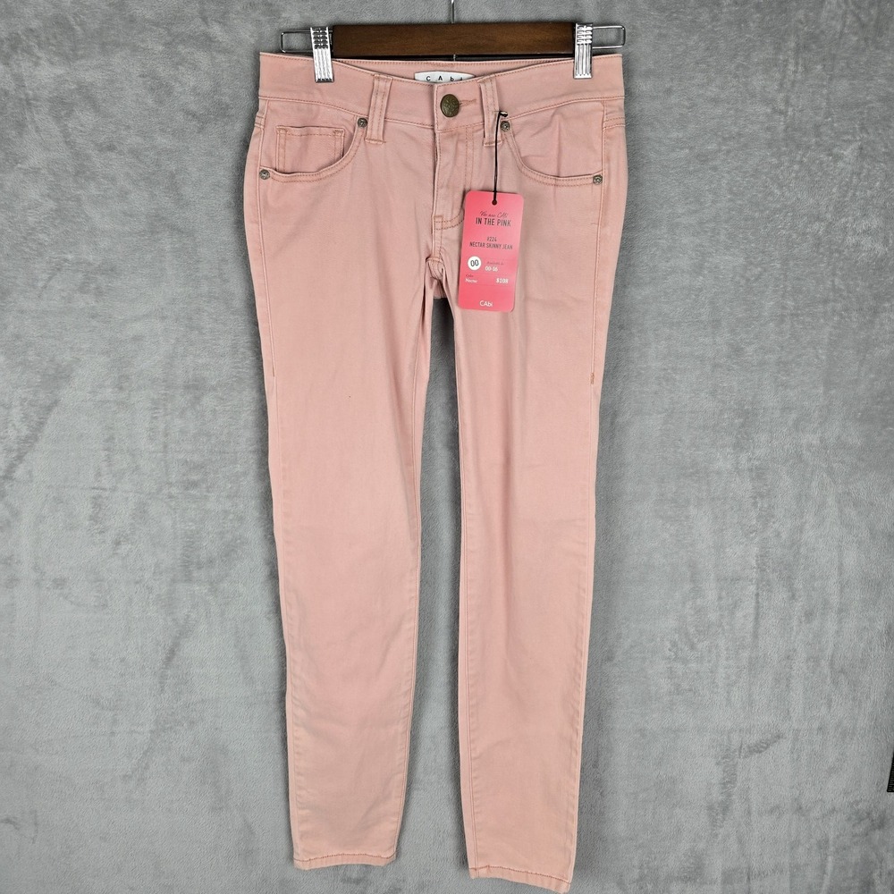 CAbi Nectar Skinny Jeans Pink Peach Style 224 Spring 2015‎ Size 00 NWT